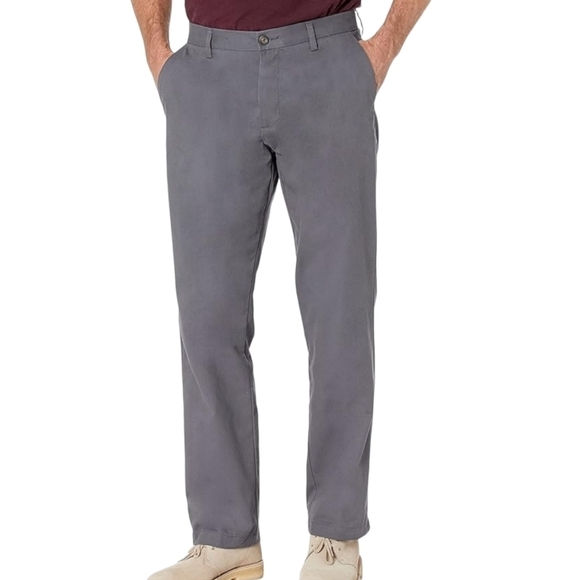 Amazon Essentials Men's Grey Classic-Fit Wrinkle-Resistant Pants Size 34 NWOT - Picture 1 of 12